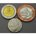 NIGERIJA 50 Kobo 2006, 1 Naira 2006 & 2 Naira 2006 - Lot 3 kovancev - UNC