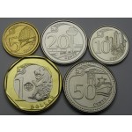 SINGAPUR 5 Cents / 1 Dollar 2014/2016 - Lot 5 kovancev - UNC