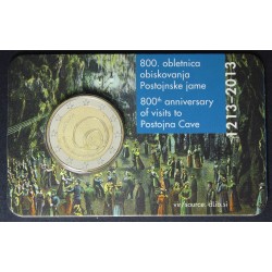 SLOVENIJA 2€ 2013 - 800. obletnica obiskovanja Postojnske jame  - kartica 