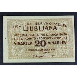 Ljubljana 20 vinarjev 1919 - UNC