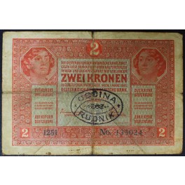 2 Kroni 1917 - žig OBČINA RUDNIK