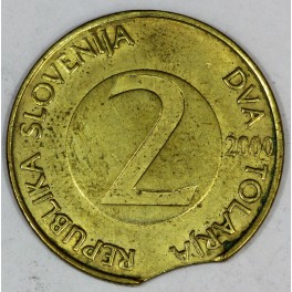 SLOVENIJA 2 tolarja 2000 - Kovna napaka.