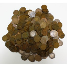 NEMČIJA - 1 Pfennig - Lot cca. 1200g kovancev različnih letnic in kovnic.