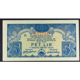 Slovenija 5 lir 1944 (serija G) - XF-