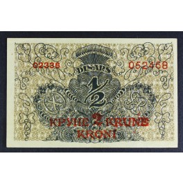 1/2 dinarja / 2 kroni  1919 - XF