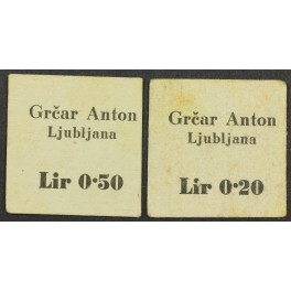 0,20 in 0,50 Lir - Grčar Anton - Ljubljana - REDKO!!!