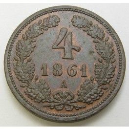 AVSTRIJA 4 Kreuzer 1861 A - XF+